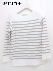 ◇ FORK&SPOON URBAN RESEARCH DOORS ボーダー 長袖 Tシャツ カットソー サイズ2 ホワイト グレー系 レディース  【中古】 【1110150009675】