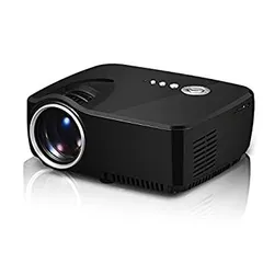 【中古】ポータブルミニプロジェクターLEDプロジェクター1800ルーメン800x480ホームシネマHDMI USB VGAプロジェクタープロジェクション100inchスクリーン