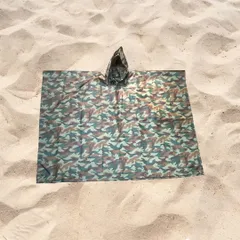 【旧迷彩タイプ】 ポンチョ サバゲー迷彩 陸自迷彩 サバゲー 大きいサイズ 雨合羽 カッパ 防水 防風 レインウェア 雨具 梅雨対策 収納袋付 陸上自衛隊