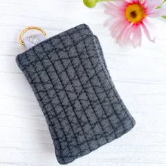 折りたたみポケットティッシュ キーホルダー ヌビ×インド刺繍リボン No.3