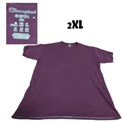 Champion古着半袖無地Tシャツ2XLパープル　SY00293