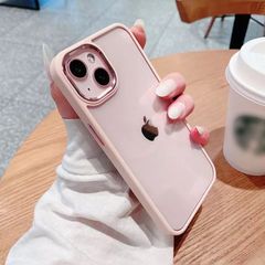[쿠폰 배포 중] iPhone 케이스 클리어 핑크 투명 심플 귀여운 한국풍 세련된 투명 무지 스마트 폰 케이스 스마트 폰 커버 iPhone13 13Pro 14 14Pro 15 15Pro ...