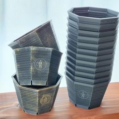 【本家直売 八角メッシュ160 】3個セット  植木鉢 台湾 プランター スリット 水はけ 速乾 作家鉢 観葉植物 アガベ 塊根 多肉 グラキリス 亀甲竜 エケベリア ハオルチア