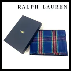 【RALPH LAUREN】ひざ掛け 綿 100% ロゴ刺繍 チェック ブルー/青 レッド/赤 イエロー/黄色 ブラケット 膝掛 ラルフローレン (SER-4396①)