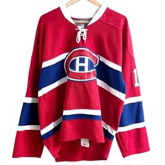 美品CCM NHL モントリオール・カナディアンズ ゲームシャツ アイス