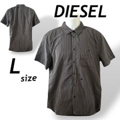 DIESEL ディーゼル メンズ 半袖シャツ L 綿 ストライプ マルチカラー系 (C19)★