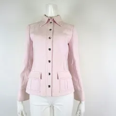 ハロッズ Harrods ジャケット コットン ストレッチ ロゴ ボタン 長袖 S 1 ピンクのサムネイル