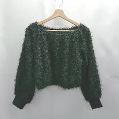 ◇ Θ le ciel ルシエル クロップド丈 シャギー風 長袖 プルオーバー サイズ 表記なし ブラック レディース E  【1502030044911】