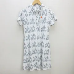 H■ルコック スポルティフ/le coq sportif GOLF 半袖ワンピース ゴルフウェア ドライ生地【LL】白/LADIES■2【中古】
