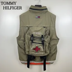 TOMMY HILFIGER 90s old military gimmick docking nylon vest XL T.H.042606 トミーヒルフィガー ミリタリー ドッキングベスト リュック ギミック 希少