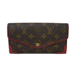 LOUIS VUITTON ルイ・ヴィトン ポルトフォイユ サラ LVロゴ フラワー ブラウン レッド 二つ折り ロングフラップウォレット 札入れ カードケース コインケース モノグラム レティーロ スリーズ 長財布 M61184