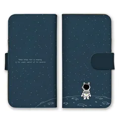 iPhone 16 Pro ケース 手帳型 アイフォン16プロ スマホケース 携帯ケース 韓国 宇宙飛行士 宇宙 かわいい うさぎ 猫 動物 月 ネイビー 白 ネイビー ホワイト  スマホカバー カラー02