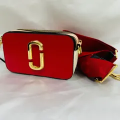 A【保管品】MARC JACOBS マークジェイコブス スナップショット ショルダーバッグ B級品 赤系 オシャレ プレゼント ブランド レディース