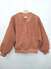 ◇ JaVa ジャバ 長袖 ワッフルニット カーディガン サイズM ブラウン系 レディース P  【1407100045228】