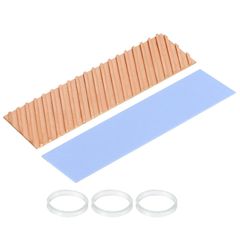 【在庫処分】1セット 70x20x1.5mm ラップトップクーラー用 PC用 SSDモジュール M.2 ゴム輪付き サーマルパッド付き 銅製ヒートシンク uxcell