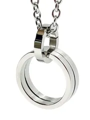 【在庫セール】ダブルリング ３連リング シンプル ステンレス ペンダント アクセサリー シルバー メンズ ブルー ブラック ゴールド ネックレス トップ ジュエリー [YAHANE] アレルギーフリー 防水