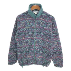90年代 USA製 Columbia コロンビア フリースジャケット アウトドア 総柄 マルチカラー (メンズ S) 中古 古着 R1450