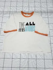◇ ⊂ Unitage ユニテージ プリント コットン 半袖 Tシャツ カットソー サイズF ホワイト オレンジ系 レディース E  【1508060015792】