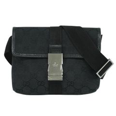 本物 グッチ GUCCI GGキャンバス ウエストポーチ ベルトバッグ ボディ 