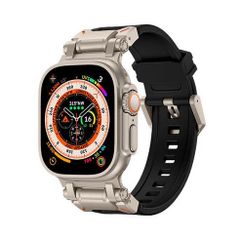 アップルウォッチバンド（Apple Watchバンド）ステンレスコネクトTPUバンド【チタニウムブラック】42mm/44mm/45mm/46mm/49mm対応 [BELTIES]