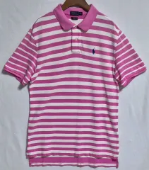 M ( 66 ) POLO RALPH LAUREN(ポロラルフローレン) ピンク/ホワイト ストライプ PK 半袖T