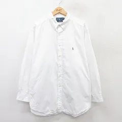 XL/古着 ラルフローレン 長袖 ブランド シャツ メンズ 90s ワンポイントロゴ オックスフォード YARMOUTH 大きいサイズ ロング丈 コットン 