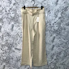 新品　UNIQLO　ユニクロ　ガウチョパンツ  ワイドパンツ　ベルト付　無地　薄手　春　夏　秋【size M】　ベージュ　薄茶　オフホワイト　薄白