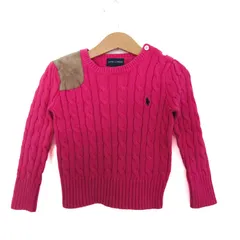 ラルフローレン セーター トップス 長袖 ケーブルニット エルボーパッチ キッズ 女の子用 3/3T 100/56サイズ ピンク RALPH LAUREN 【中古】のサムネイル