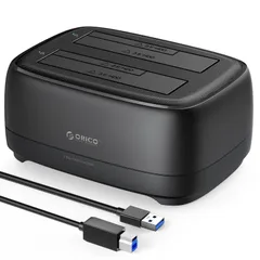 新品 ORICO HDDスタンド 2台搭載 USB 3.0 to SATA III 3.5インチHDD用 ツールフリーファイルバックアップ/ゲームロード サポートUASP 最大40TB DD28U3