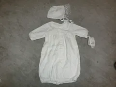 未使用 バースデイ セレモニードレス ベビードレス 50〜60 ベビー服 新生児 帽子 ２点 セット お祝い