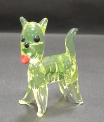 ウランガラス　フィギュア　犬5　byチェコボヘミアガラス