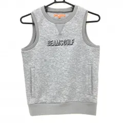 【美品】ビームスゴルフ ベスト 杢グレー×黒 胸ロゴ スウェット生地 レディース S ゴルフウェア 2023年モデル BEAMS GOLF