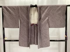 羽織/美品/正絹/絞り/紐付/紫/仕立上がり/6083