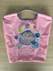 ボールアンドチェーン バッグ 刺繍 Mサイズ オリジナル エコバッグHEDGEHOG ピンク