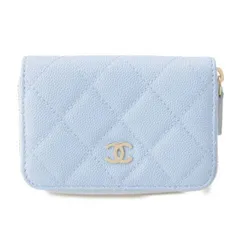 【シャネル】Chanel　ココマーク マトラッセ キャビアスキン コインケース AP0216 Y33352 ブルー 【中古】【鑑定済・正規品保証】184500のサムネイル