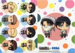 【中古】クリアファイル 集合/エレン＆リヴァイ A5クリアポケット 「進撃の巨人×セガ」 遊んで+もらえる進撃の巨人キャンペーン ローソン連動ボーナス特典