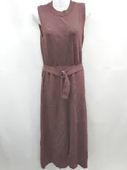 ◇ ⊇ Andemiu アンデミュウ シンプル系 ノースリーブ ロング丈 ワンピース サイズF ブラウン系 レディース E  【1507160018603】