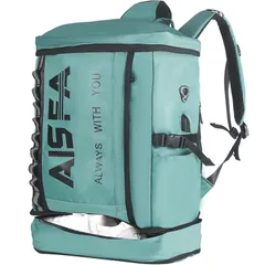 【特価セール】[AISFA] リュック メンズ リュックサック スクエア バックパック 防水17インチ PC ビジネス ラップトップバック USB充電ポート付き 30L アウトドア旅行防災 通勤 靴/弁当収納