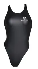 SWIMHXBY 競泳水着 レディース 黒 PU ハイレグ S-7XL