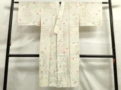 平和屋着物□極上 お召 単衣 霞文 逸品 未使用 DZAA7328kh5