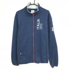 【美品】フィラゴルフ ジャケット ネイビー ブロックチェック織生地 裏起毛 メンズ 3L ゴルフウェア FILA GOLF