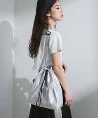 夢展望公式 [新品未使用] サテンドロストショルダーバッグ [シルバー] 他カラー別ページ有 bohmal バッグ ショルダーバッグ 535571-02