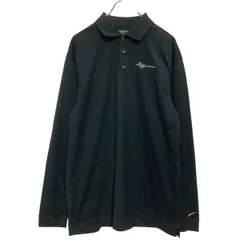 NIKE GOLF 長袖 ポロシャツ M ブラック ナイキゴルフ 刺繍ロゴ 古着卸 アメリカ仕入 a701-5746