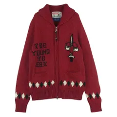 HYSTERIC GLAMOUR ヒステリックグラマー 02173ND05 Granted スカル&ダイス カウチンセーター ジップ カーディガン レッド系 S【中古】のサムネイル