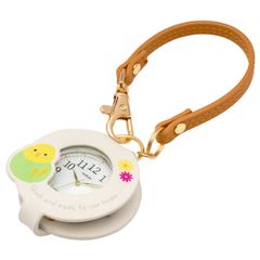 新品 フィールド ワーク レディース アナログ 懐中時計 ルーペ付き 倍率 2倍 ストラップ付き バッグチャーム [フィールドワーク] ストラップウォッチ アニーペ インコ ホワイト MKK3017-1