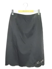 エムズグレイシー 917319 スカート 38 ブラック ロゴ刺繍 ITUYQ06KLOY8
