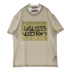 LOUIS VUITTON (ルイヴィトン) 22AW インサイドアウトグラフィックロゴ刺繍クルーネック半袖Tシャツ ホワイト RM222 DT3 HNY75W