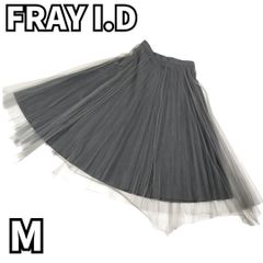 【モードな透明感✨魅せる一着】　FRAY I.D　スカート シアー プリーツ フリル　グレー　M 1