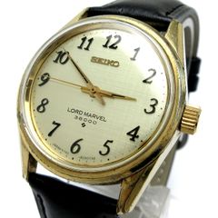 セイコー ロードマーベル メンズ 手巻き 36000 ハイビート 金張り ゴールドキャップ アラビア数字 5740-8000 SEIKO ヴィンテージ