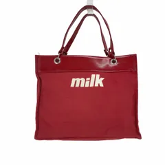 ミルク MILK ロゴプリント アクリル切替 キャンパス地ハンドバッグ レディース 表記無 のサムネイル
